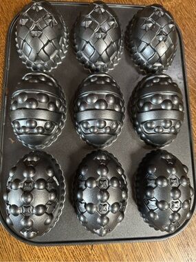 Nordic Ware Nonstick Egg-Shaped Mini Cake Pan in Metallic Black